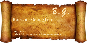 Berman Georgina névjegykártya